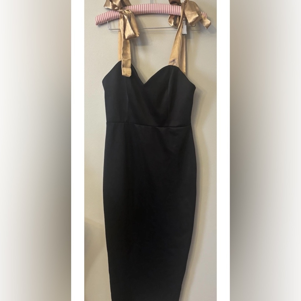 ASOS Black Dress with Gold Accents